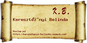 Keresztényi Belinda névjegykártya